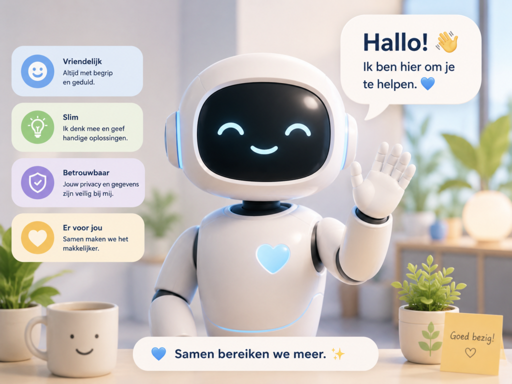 Vriendelijke ai visual voor aanmelding
